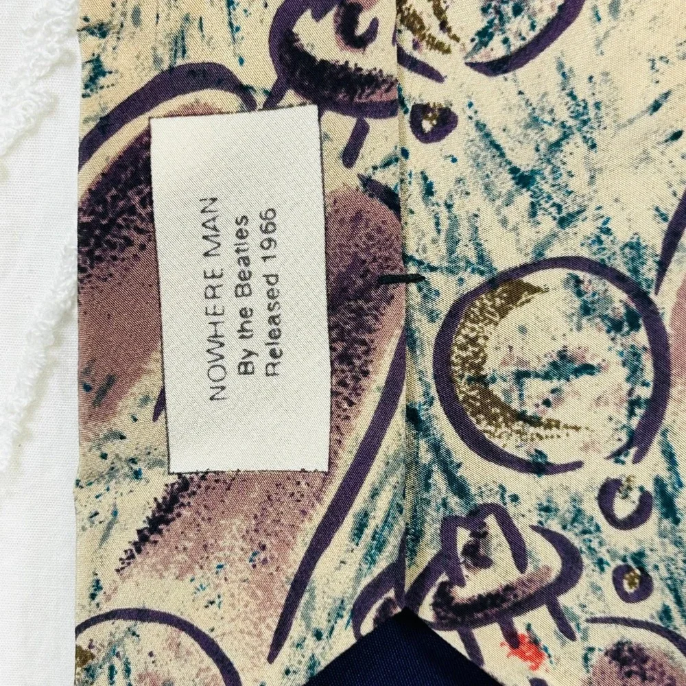 The Beatles Nowhere Man 100% Silk Necktie Vintage 1991 Apple Corps Limited USA